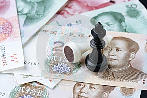 China finance tariff trade war negotiation talk concept, chess k