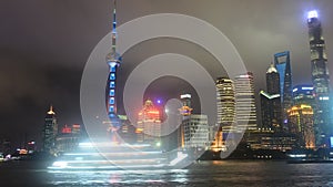 China financial centre skyline at night Time-lapse photography