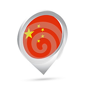China flag 3d pin icon