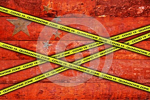 China flag illustration. Coronavirus danger area, quarantined country