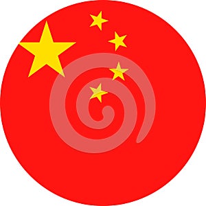 China Flag Vector Round Flat Icon