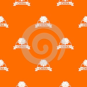 China flower pattern vector orange