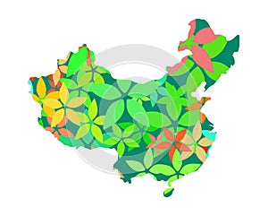 China with flowers, color, nature, isolated.