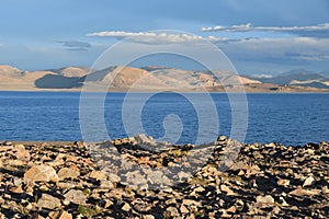 China. Great lakes of Tibet. Lake Teri Tashi Namtso in summer day