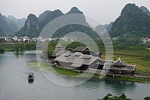 China Guilin river and mount scenery