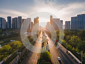 China, Guiyang cityscape.Aerial photography.