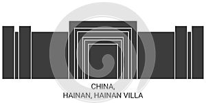 China, Hainan, Hainan Villa travel landmark vector illustration