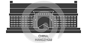 China, Hangzhou travel landmark vector illustration
