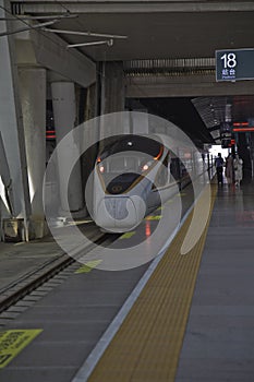 China High Speed Trainwaiting in Beijing South