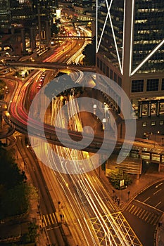 China  Hong Kong Blurred traffic at night