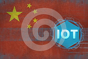 China IOT (Internet of things). Internet of Things modern concept.