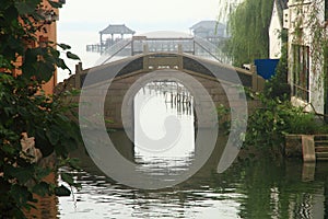 China ,Jinxi Water Village, Moon Gate Bridge