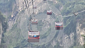 China - July 29, 2023: Tianmenshan Cableway at Zhangjiajie's National Forest Park