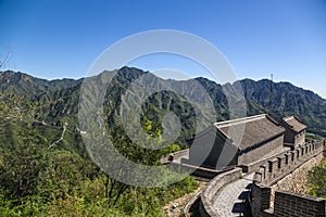 China, Juyongguan. Tower with the construction of the Great Wall