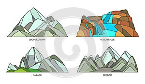 China landmarks, Tibet mountain peaks and mounts