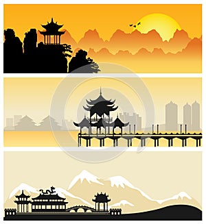 China landscape shadow.