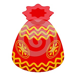 China lucky bag icon, isometric style