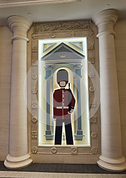 China Macao Macau Londoner Hotel Royal Guard on Stilts Crystal Palace British Guards Queen`s Life Guard Sculpture Stylish Interior