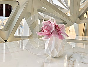 China Macao Macau Morpheus Hotel Table Setting Flower Vase Restaurant Pierre Herme Lounge Cafe Design Stylish Architect Zaha Hadid photo