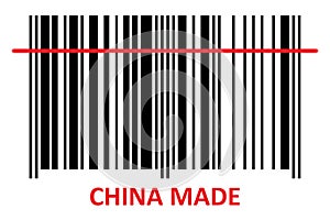 China made barcode on white