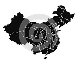 China map with administrative division isolated â€“ vector