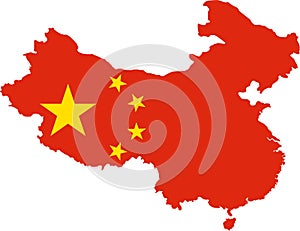 China Map with Flag