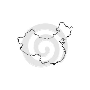 China map flat icon, China Blank Map Isolated on White Background