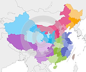 Vektor z farebný podľa regióny krajiny a územie 