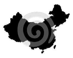 China map silhouette vector illustration