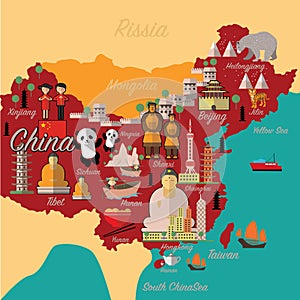 China map and travel.China landmark