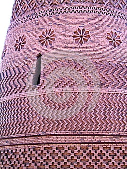 China Muslim Emin Minaret Islam Tower Mosque Turpan Xinjiang Uyghur City Red Soil Earth Brick Stacking Religious Architecture