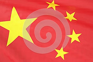 China national flag close up. 3D rendering. 3D illustration photo