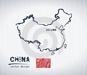 China national vector drawing map on white background