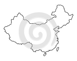 China outline map vector illustration