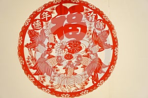 China paper-cut art, the Spring Festival festival theme