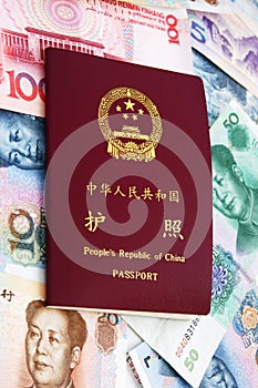 China Passport and Paper Currency