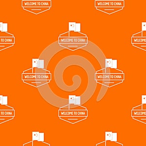 China pattern vector orange