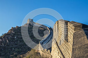 China, Pekin, China wall, sunset, history. 2016