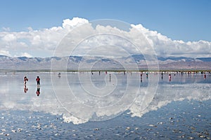 China Qinghai Chaka Salt Lake scenery photo