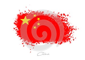 China red art flag handwrite