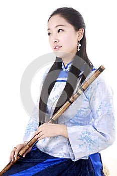 China's bamboo flute performer