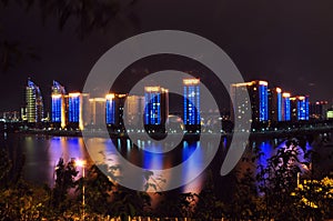 China science and technology city - MianYang city at night