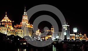 China, Shanghai; night view of the bund photo