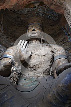 China/shanxi:Stone carving of Yungang grottoes