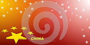 China stars with 3d style and abstract background. China Independence Day design