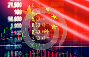 China stock market exchange / Shanghai stock market analysis forex indicator of changes graph photo