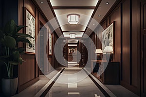 China style hallway interior in luxury house