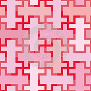 China swastika combine red pink seamless pattern