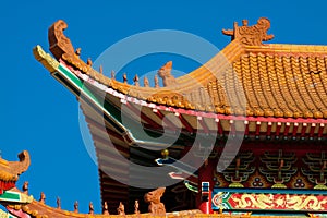 China temple and many people prayed the god in the place. The place for anniversary in Chinese new years day.