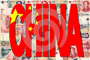 China text with Chinese currency